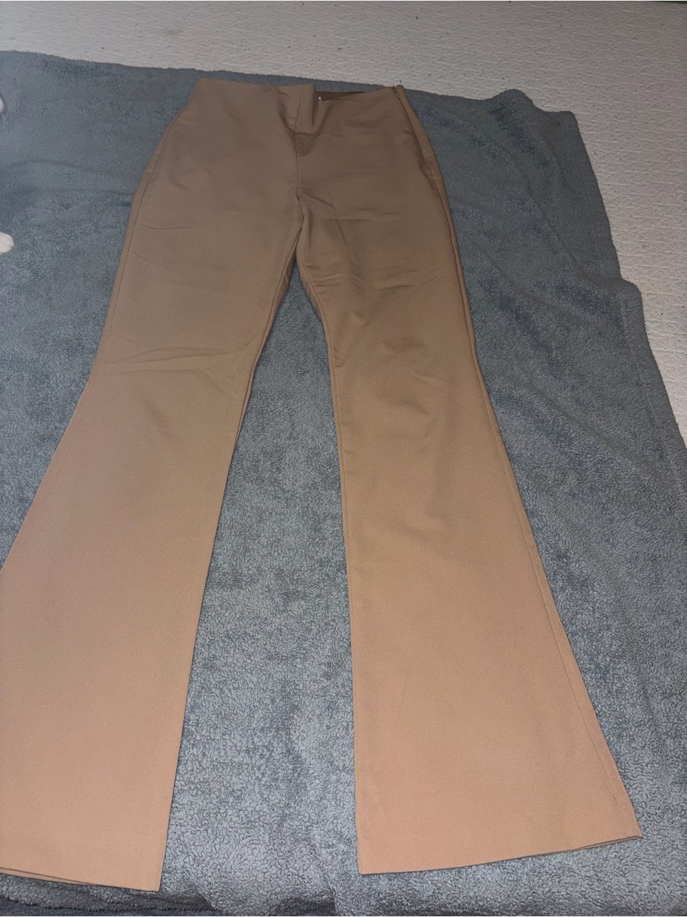 Wide-Leg High-Rise Pants in beige